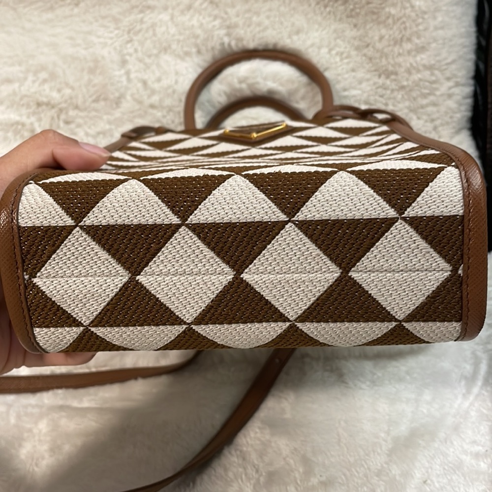 Prada Symbole embroidered fabric mini bag. Authentic code can be provided. - Picture 3 of 5